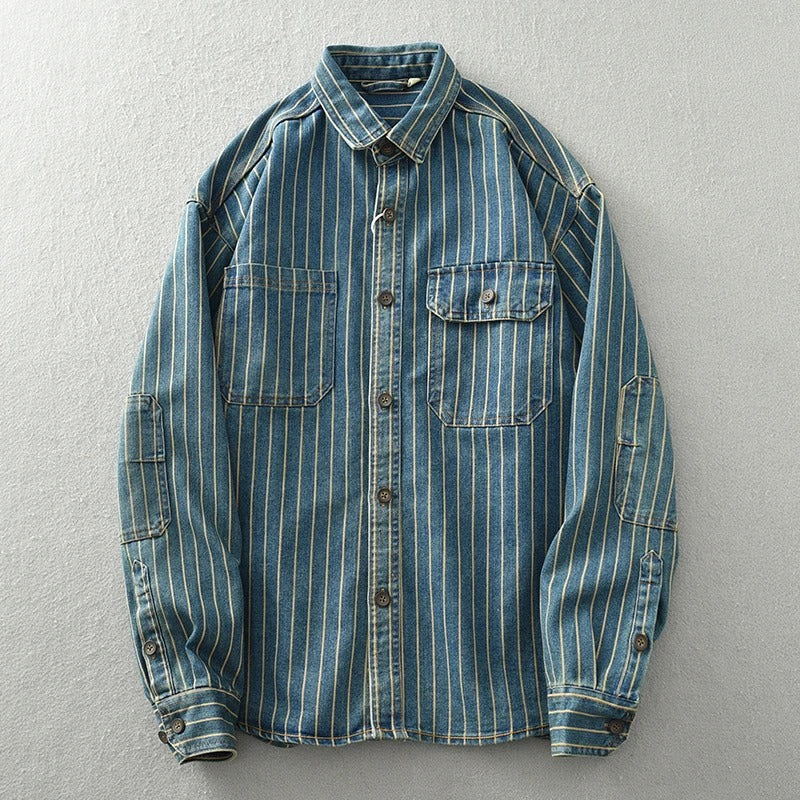 Ralf – Chaqueta De Mezclilla Ralf Con Rayas Verticales