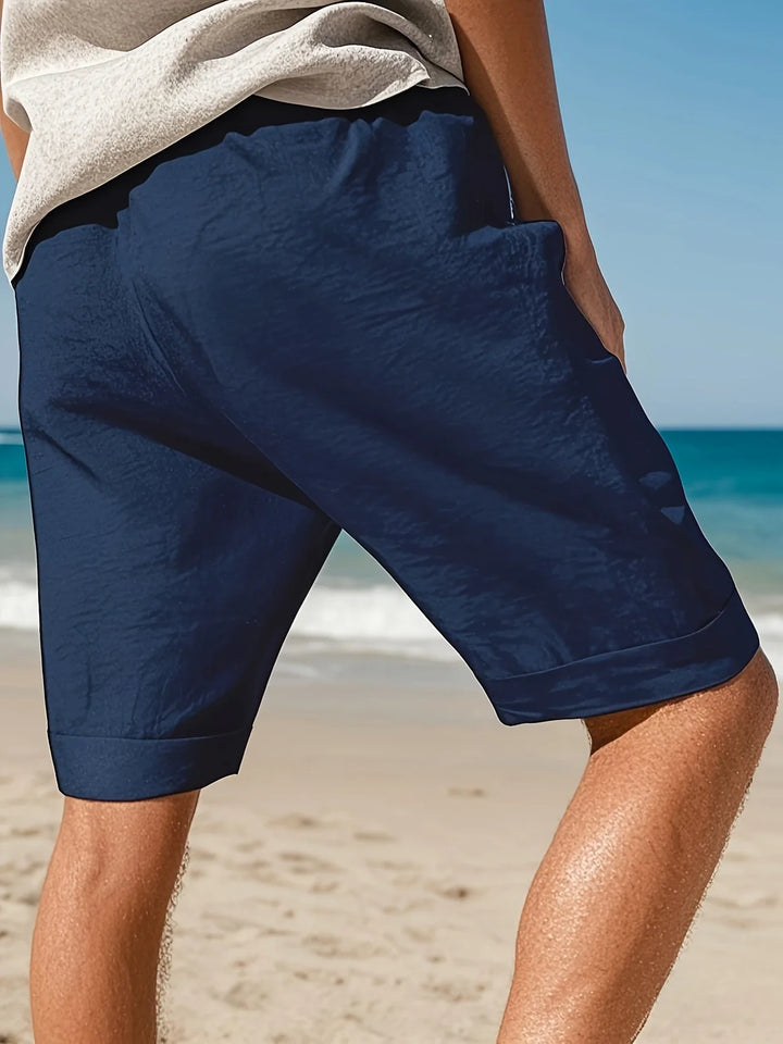 Callan - Pantalones Cortos Informales De Lino Con Bolsillo