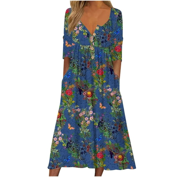Kylie - Vestido Largo Con Estampado De Mariposas