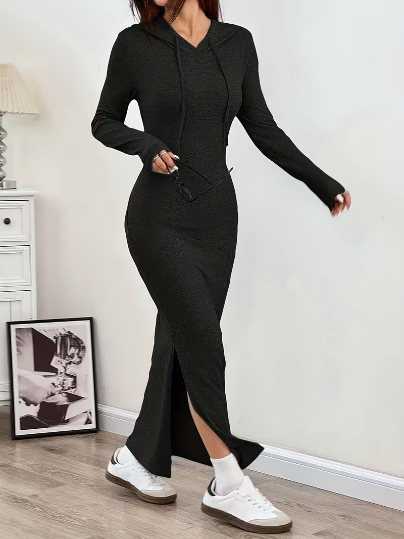 Dahye - Vestido Largo De Manga Larga Con Capucha