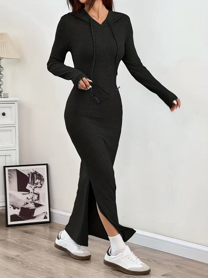 Dahye - Vestido Largo De Manga Larga Con Capucha