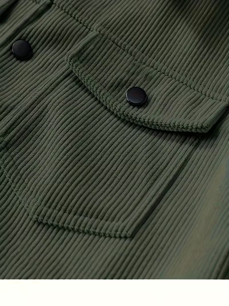 Matthaus - Chaqueta de Pana Con Cuello y Bolsillos Con Solapa