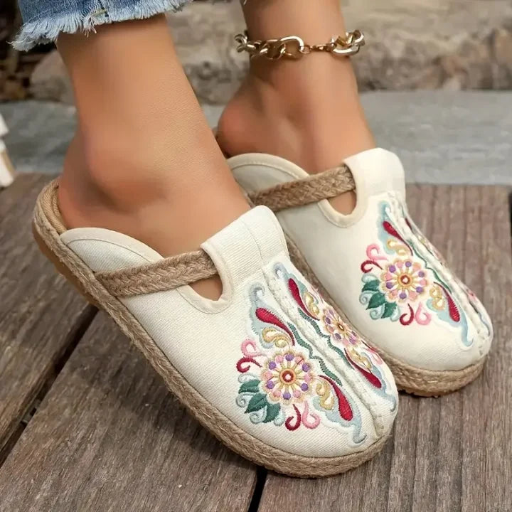 Katy - Mulas Florales De Algodón Hechos A Mano