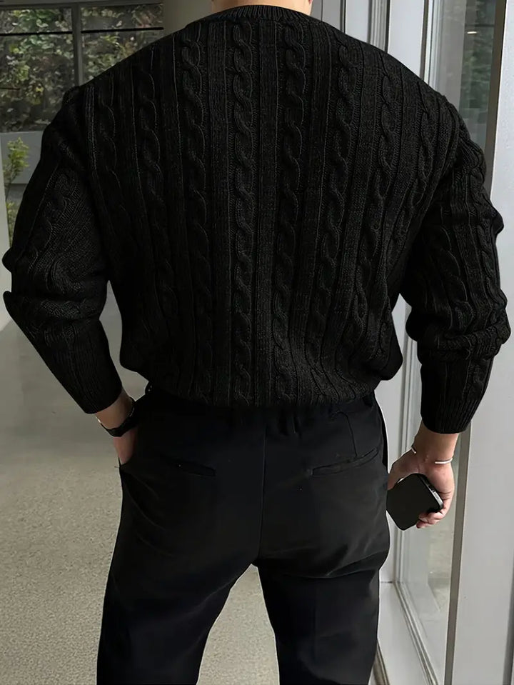Mergim - Jersey De Manga Larga De Punto Informal