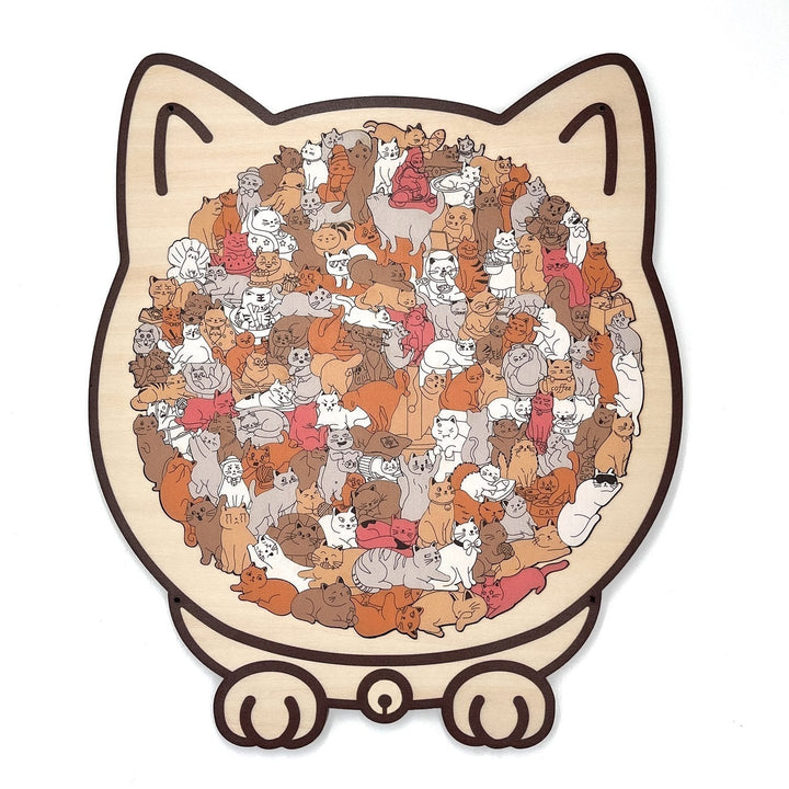 KittyCluster - Rompecabezas De Madera Con Forma De Gato De 135 Piezas