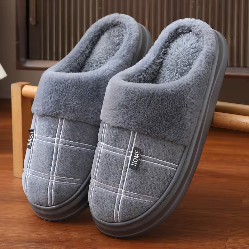 Bugra - Zapatillas De Felpa Con Estampado a Cuadros