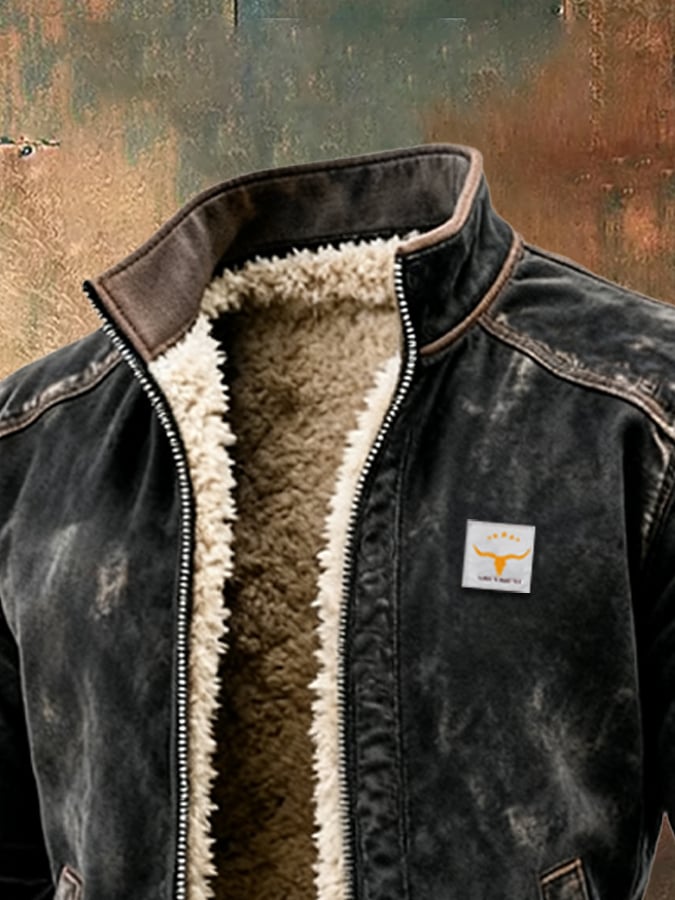 Neesham - Chaqueta Vintage De Ante Con Bolsillos Múltiples Para Exteriores