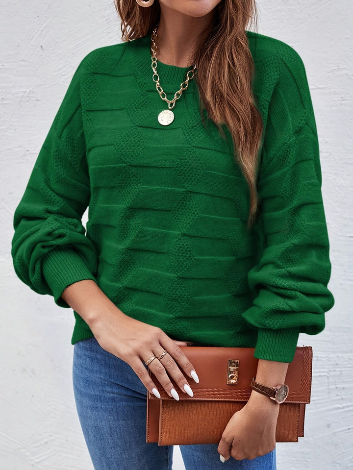 Annastina - Jersey Informal De Manga Larga Y Cuello Redondo
