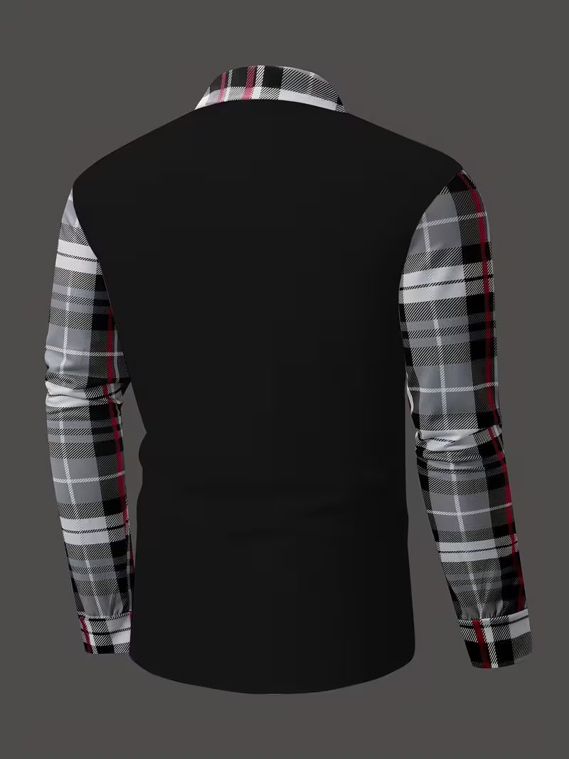 Yiannis - Camisa de manga Larga con Parche en el Pecho
