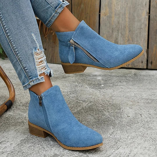 Farah - Botines Ortopédicos De Cuero Con Cremallera