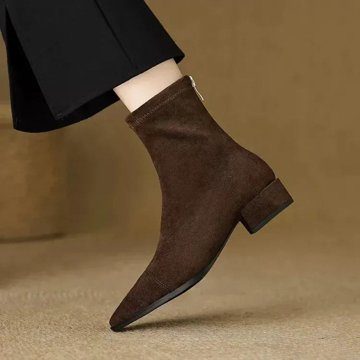 Jerlina - Botines De Ante Con Puntera Puntiaguda