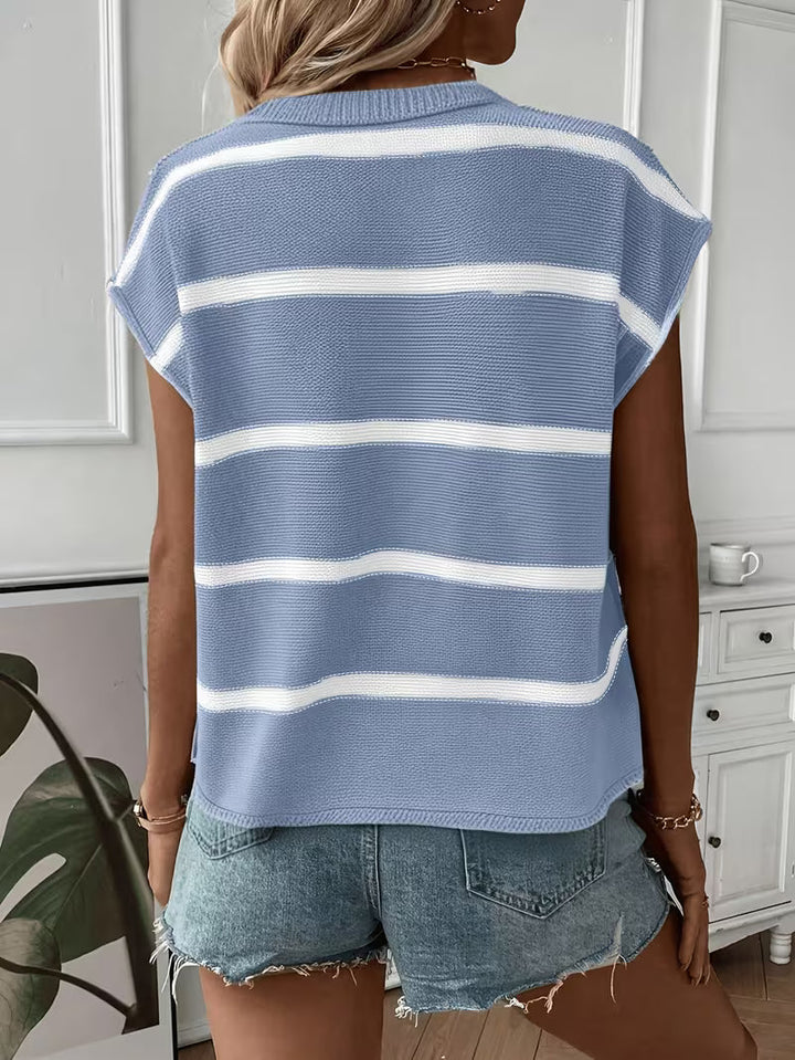 Enila - Jersey De Punto a Rayas Con Cuello Redondo