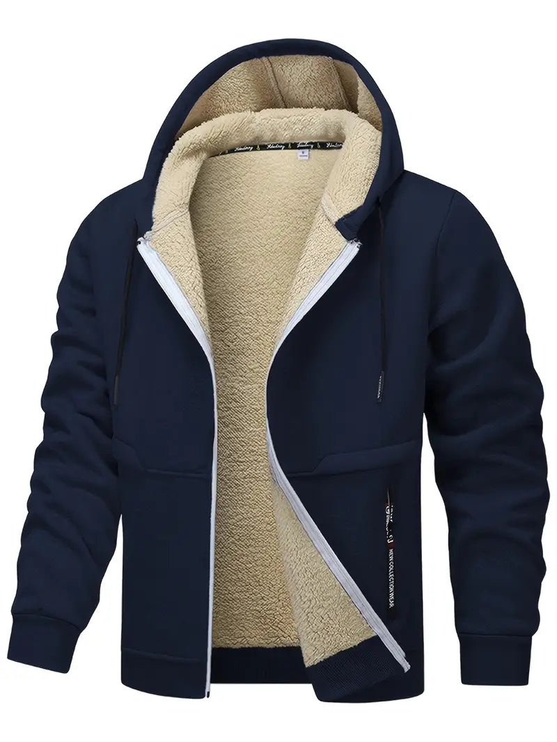 Helge - Sudadera Con Capucha y Cremallera De Manga Larga Informal