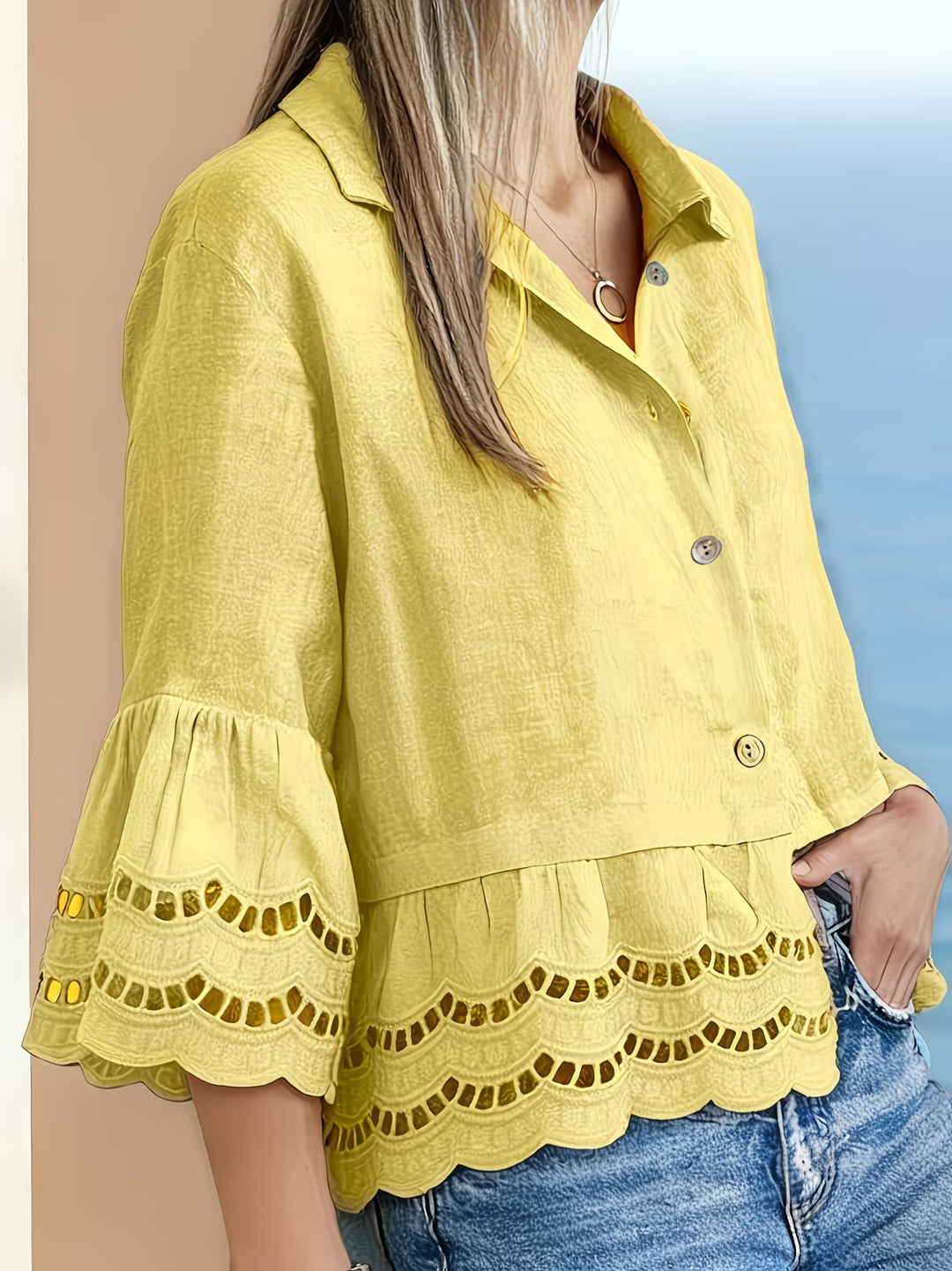 Solenn - Elegante Blusa Con Botones