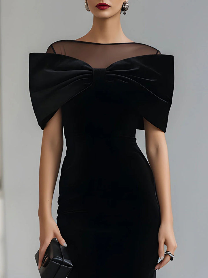 Inkeri - Vestido Midi De Terciopelo Con Lazo