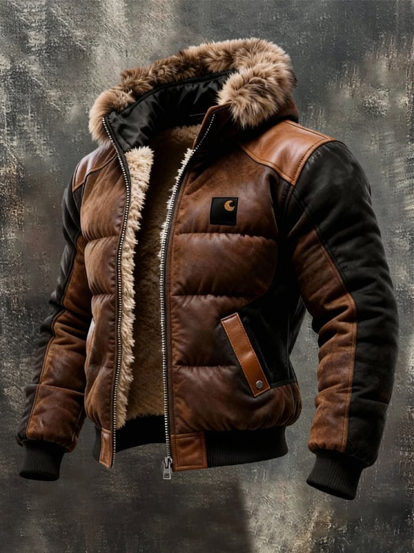 Gareth - Chaqueta Acolchada Retro Con Cuello De Doble Capa