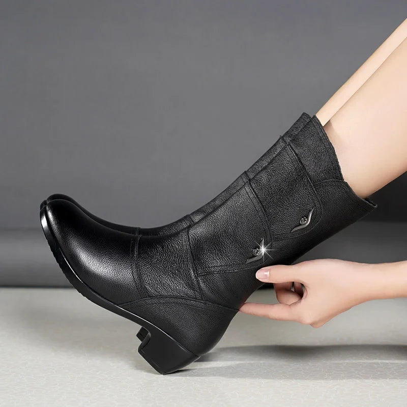 joania - Botas De Cuero Con Cremallera Lateral