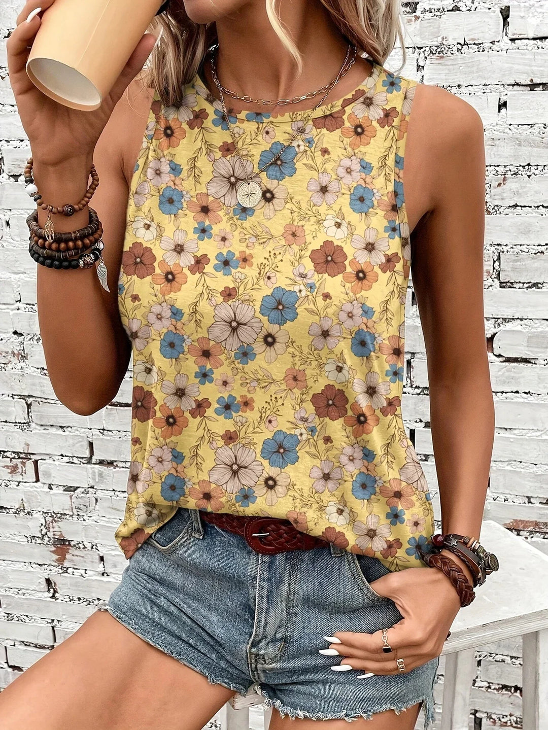 Lilou - Top Informal De Verano Con Estampado Floral