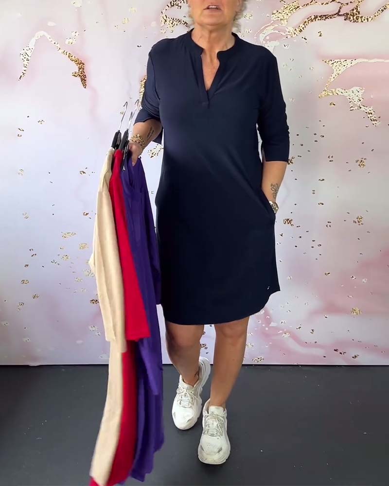 Sabela - Vestido Sencillo y Elegante Con Cuello En V