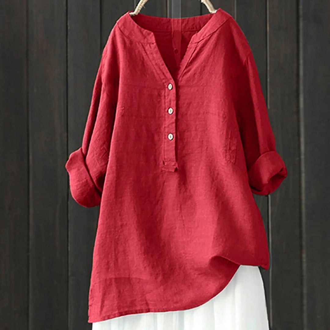 Valentiniaa - Botón Abajo Blusa