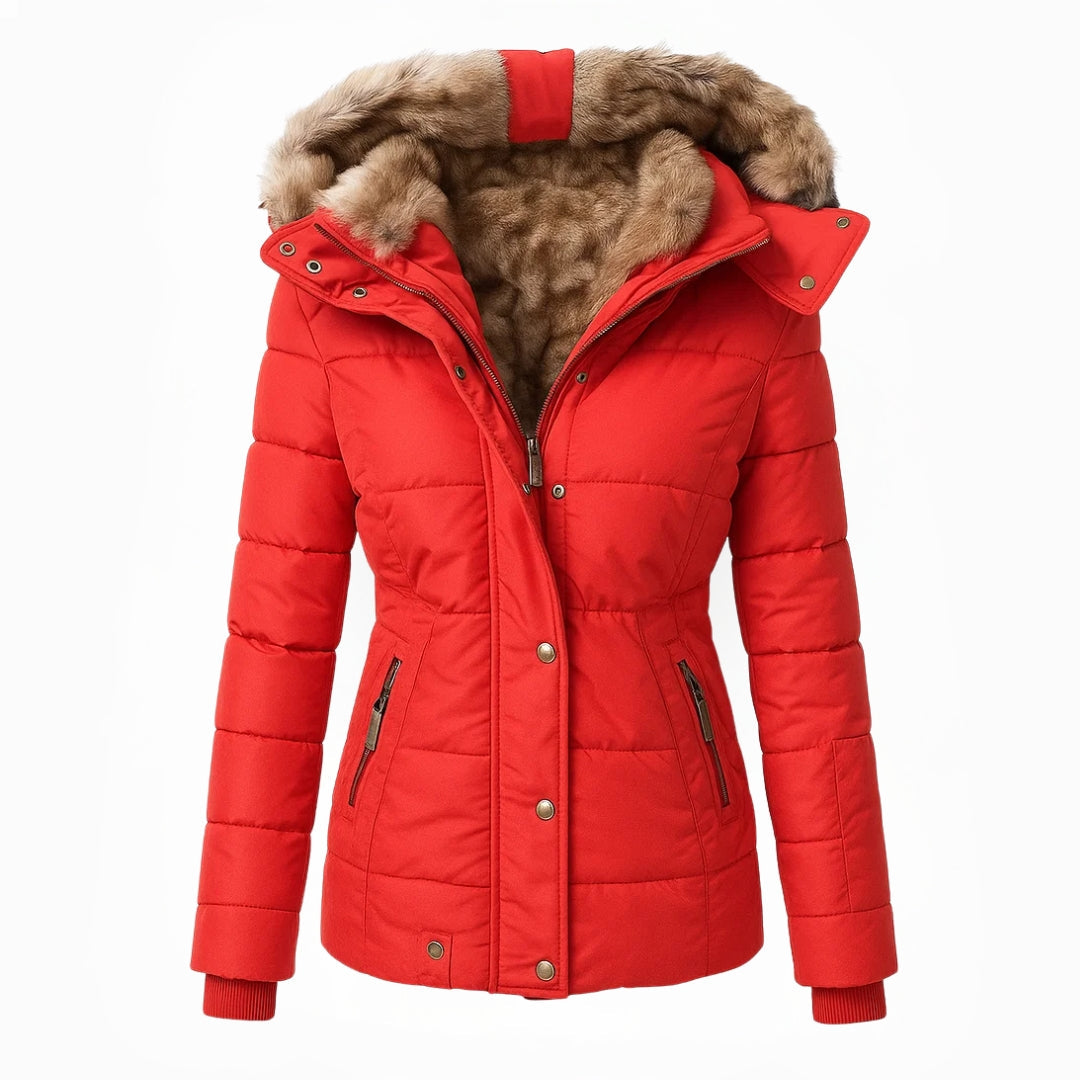 Barbra - Abrigo De Invierno Con Capucha y Forro De Piel