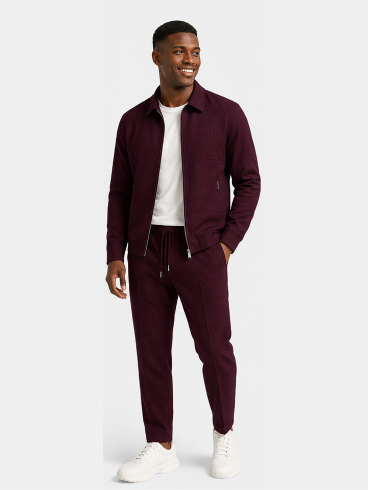 Tobiana - Conjunto De Chaqueta Con Cremallera Y Textura Y Pantalones Con Cordón