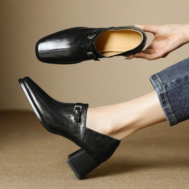 Misha - Elegantes Mocasines De Cuero Con Tacón