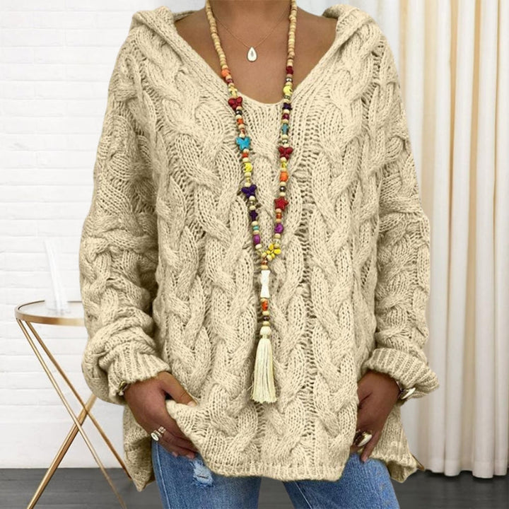 Marisa -  Manga Larga Cuello en V Sudadera con Capucha