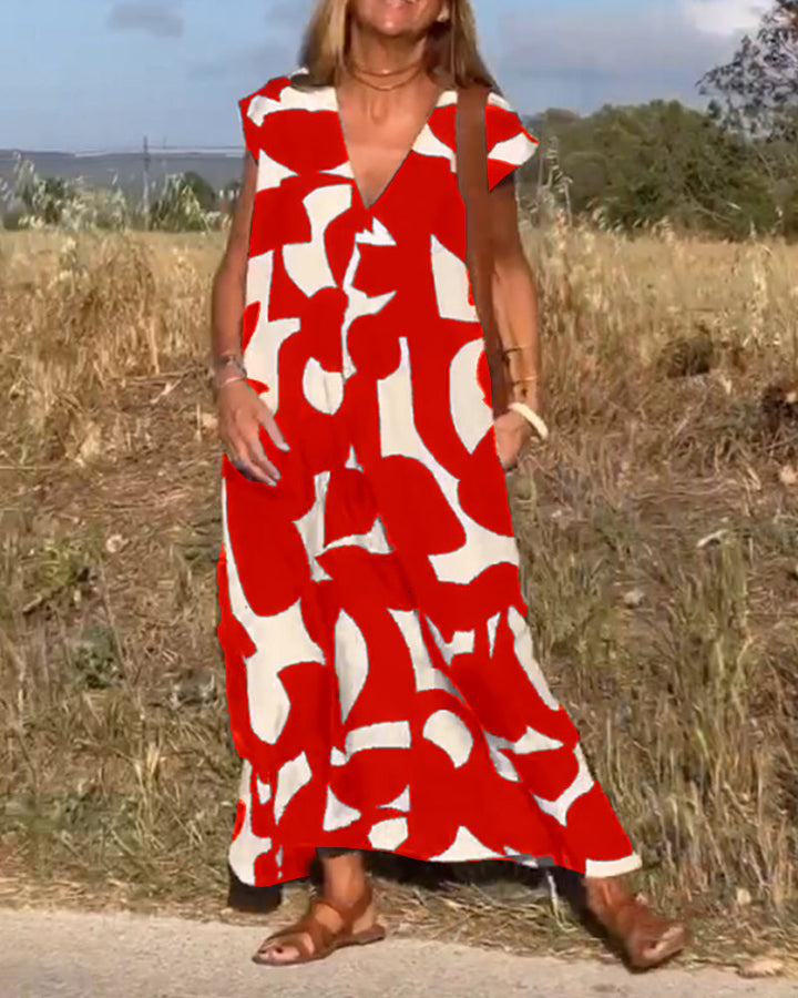Sarinya - Vestido Estampado Con Cuello En V