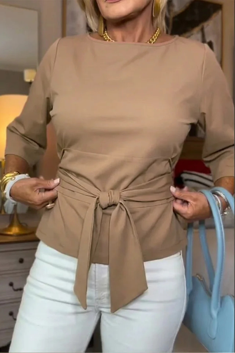 Shaniera - Top Elegante Con Lazo En la cintura