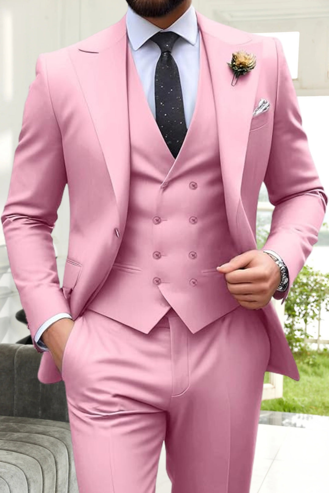 Gremist - Trajes De Tres Piezas Solapa Puntiaguda Slim Fit