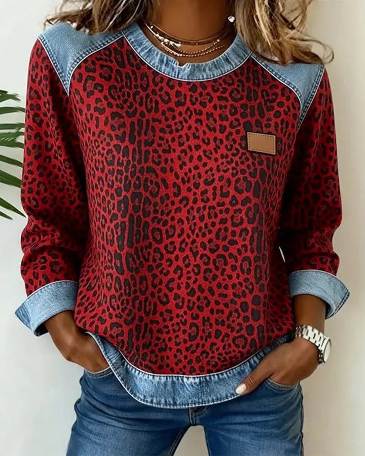 Krassimira - Top De Manga Larga Con Estampado De Leopardo