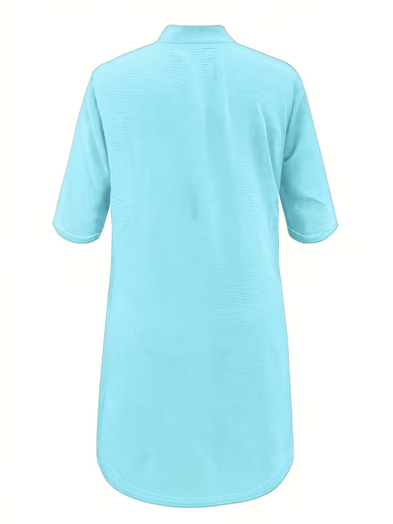 Keiniza - Vestido Camisero De Manga Corta