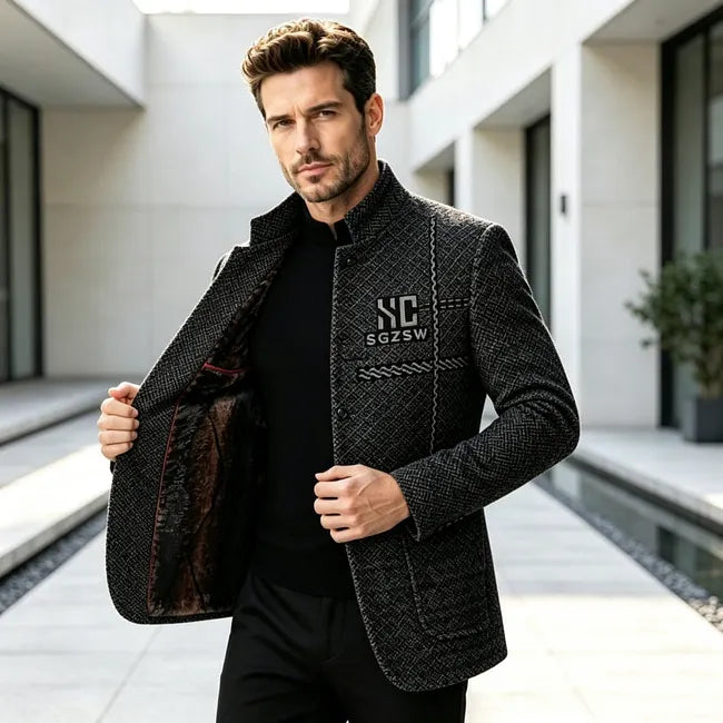 Jallen - Chaqueta De Punto Con Textura Y Bolsillos
