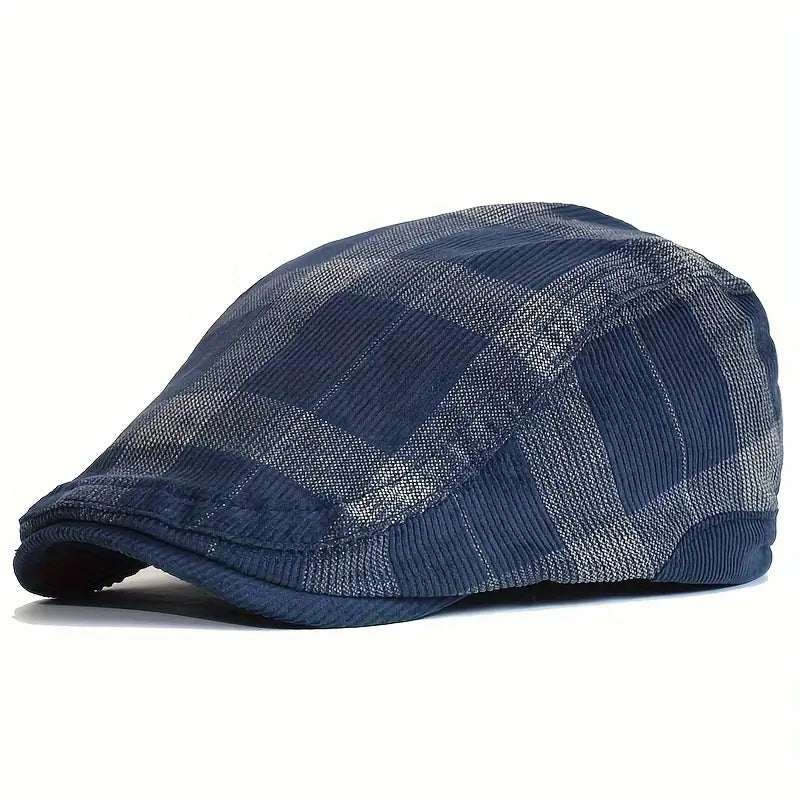 Enriko - Gorra Boina Vintage de Algodón a Cuadros