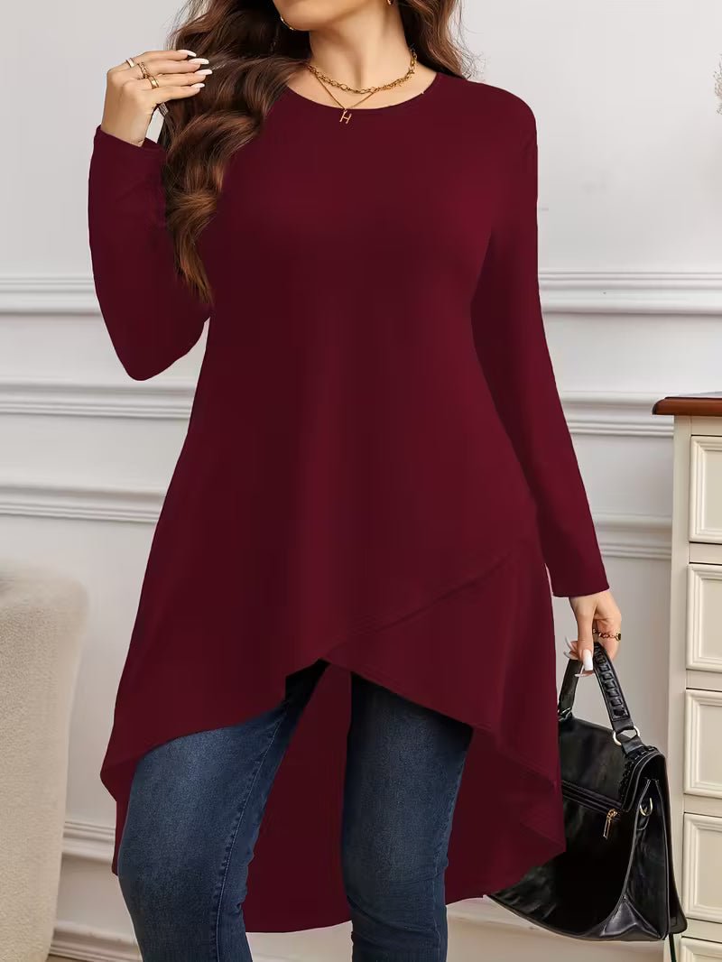 Neasa - Camiseta Elegante De Manga Larga