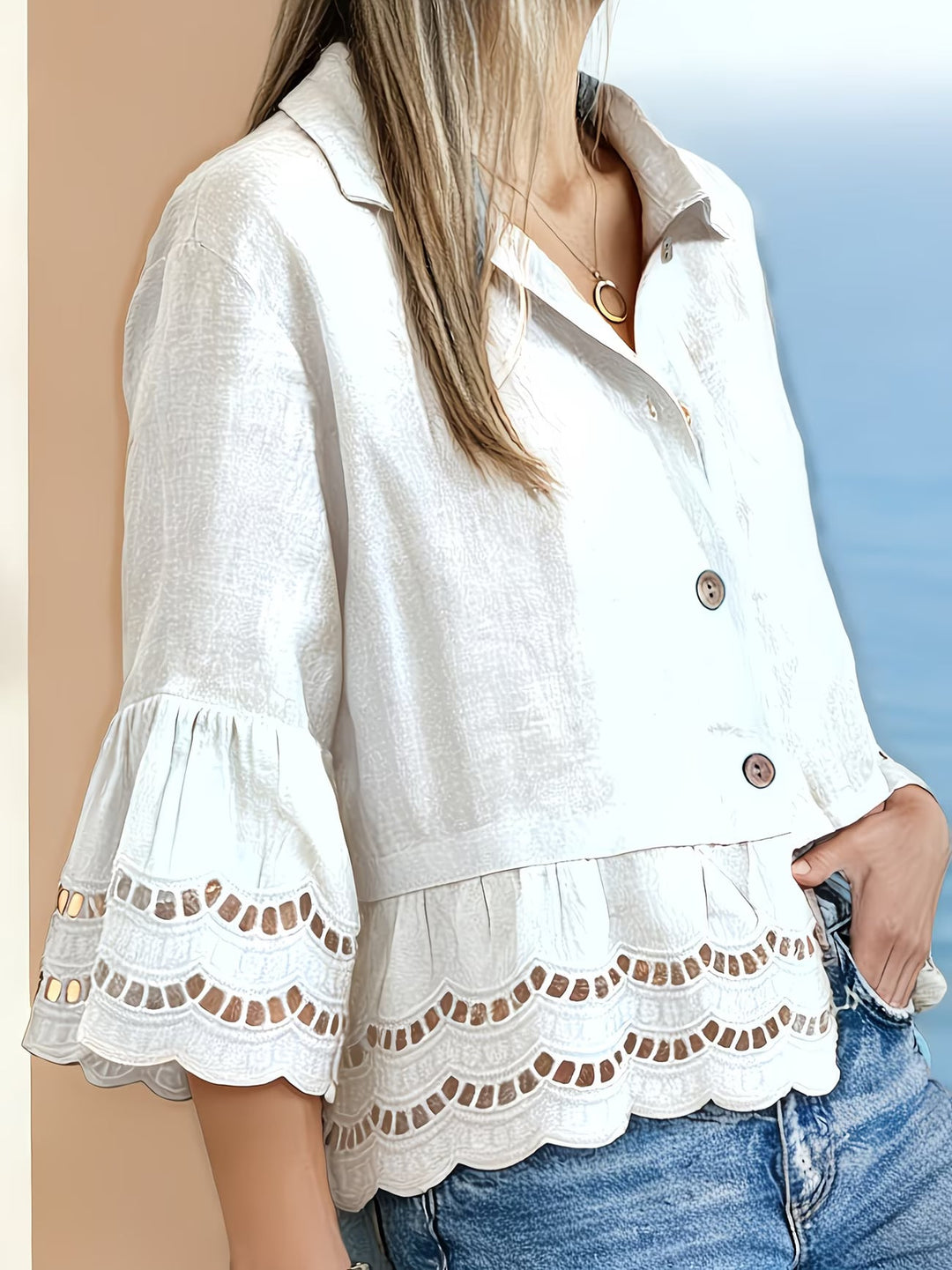 Solenn - Elegante Blusa Con Botones