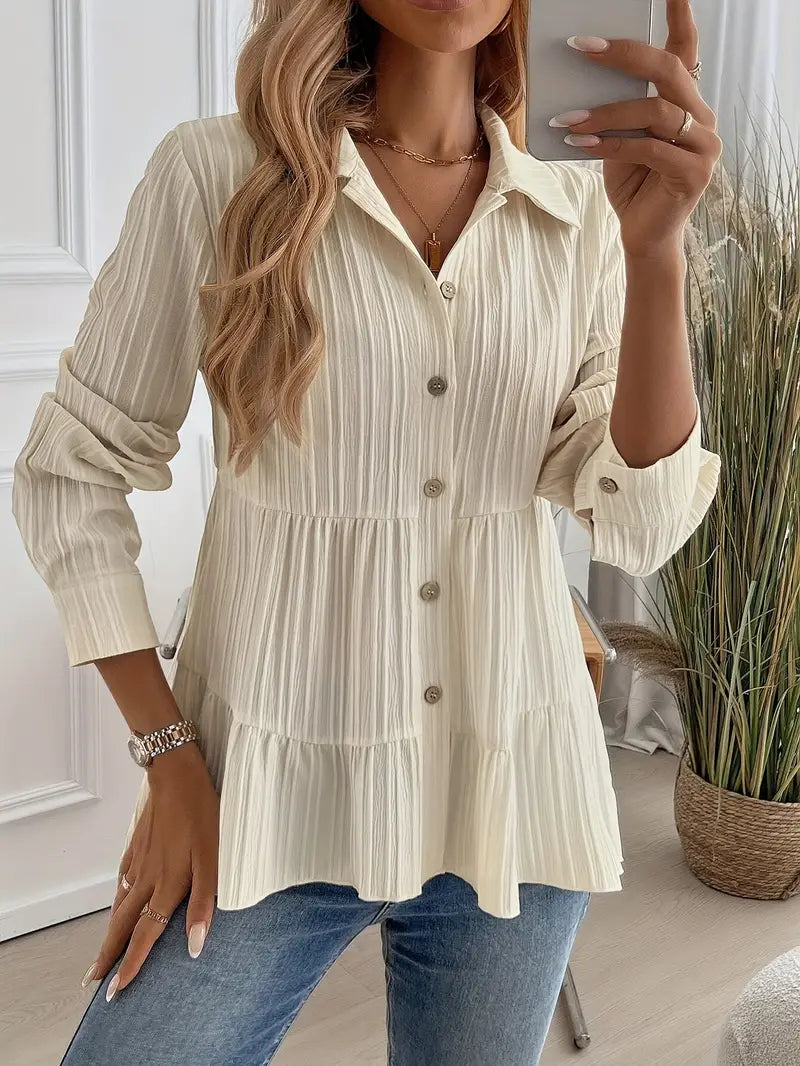 Majlinda - Elegante Camisa De Manga Larga Con Botones