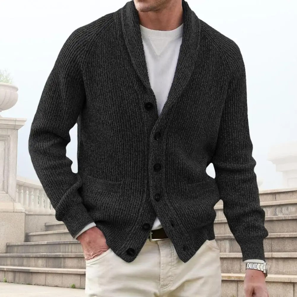 Maxson - Cardigan de Punto Abotonado Clásico
