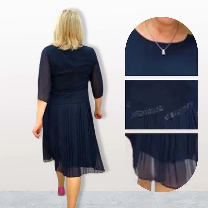 Kiernan - Elegante Vestido Midi Con Cuello Redondo