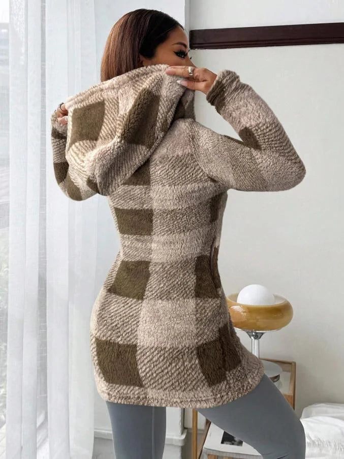 Tissaia - Chaqueta Con Capucha y Cremallera Elegante