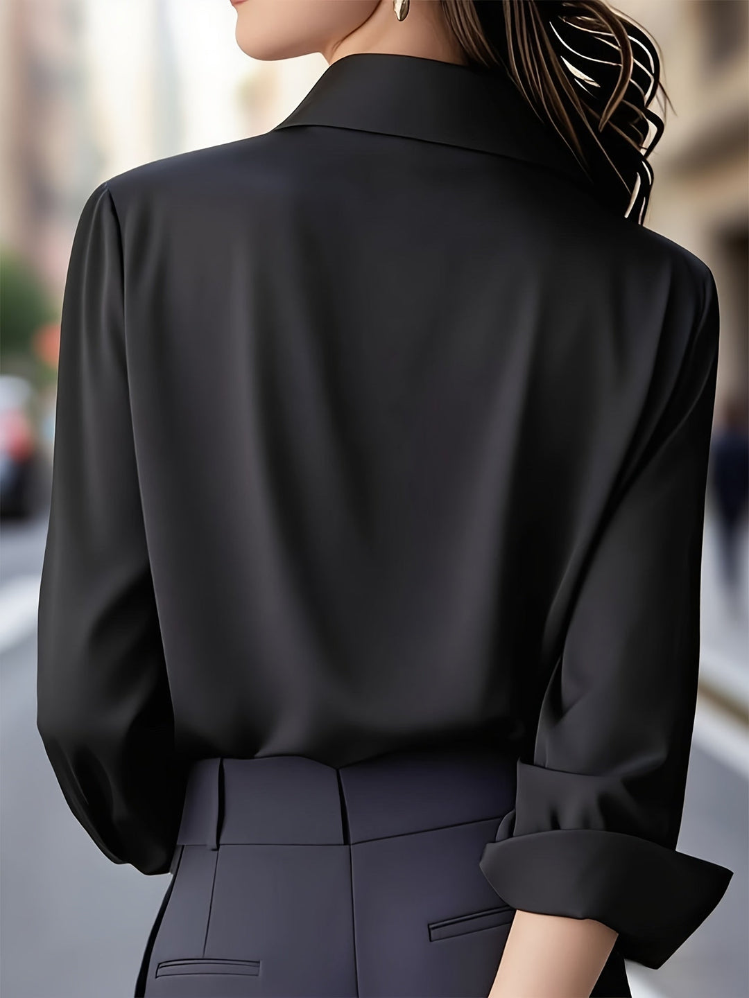 Elenochka - Elegante Camisa Abotonada De Manga Larga