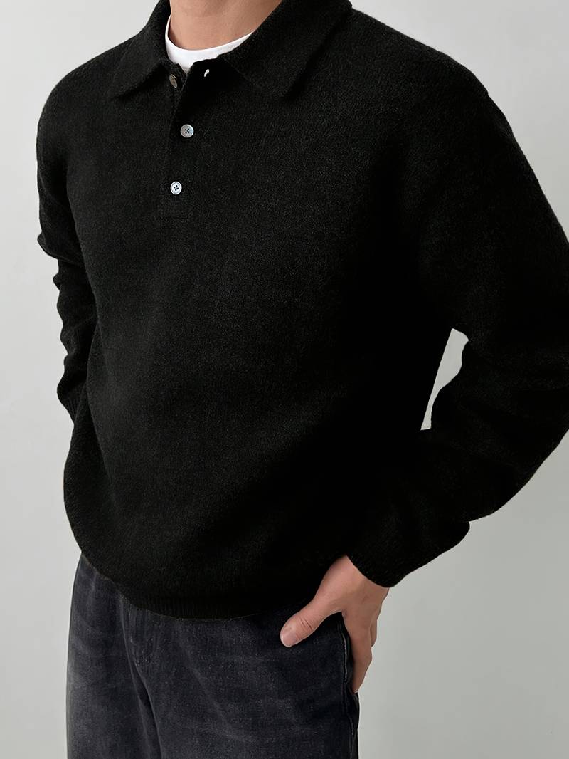 Eliran - Elegante Jersey de Manga Larga Con Cuello Alto