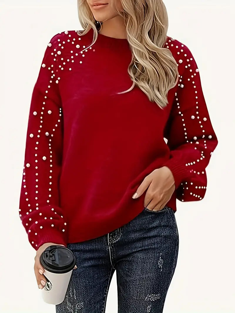 Quinlee - Jersey De Manga Larga y Cuello Redondo