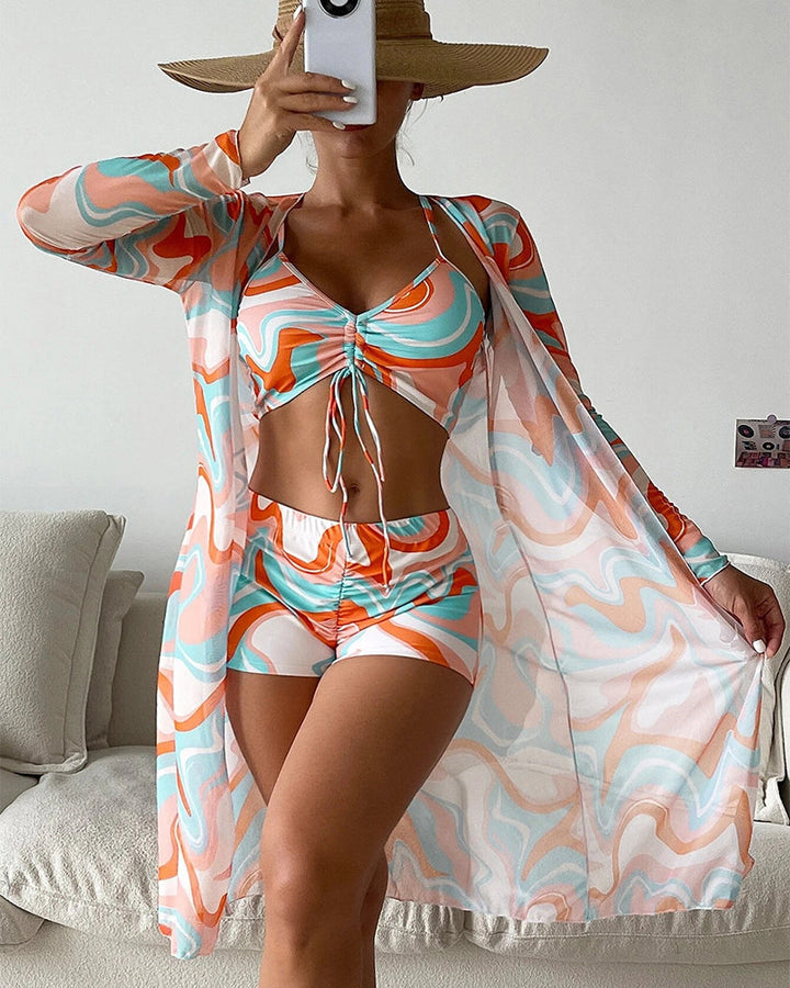 Silvija - Conjunto De Bikini Estampado De 3 Piezas