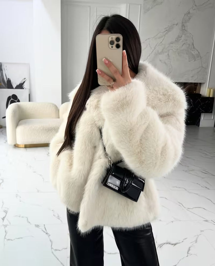 Zefina - Chaqueta Oversize De Manga Larga De Piel Sintética