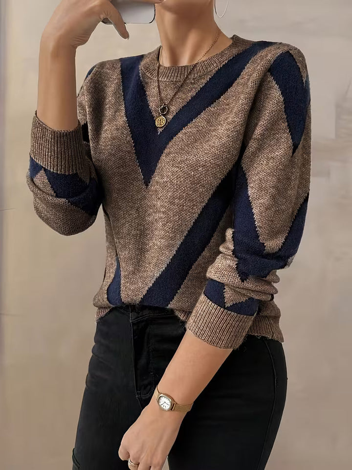 Minaza - Jersey De Cuello Redondo Con Estampado Geométrico
