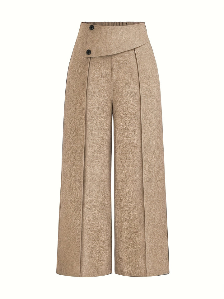 Nmelda - Pantalones De Cintura Alta y Pierna Ancha