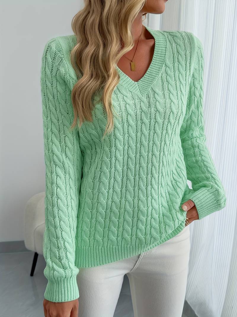 Zivah - Elegante Jersey Acanalado Con Cuello en V