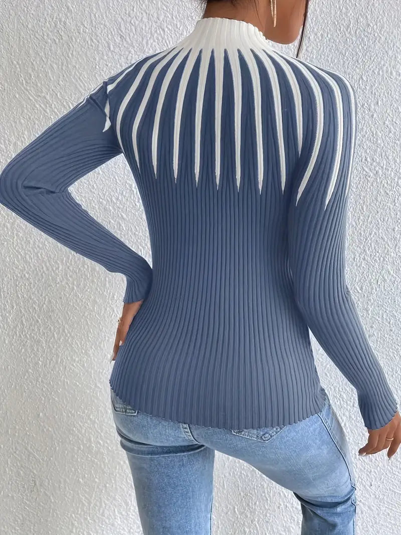 Maider - Elegante Jersey De Manga Larga Con Cuello Alto